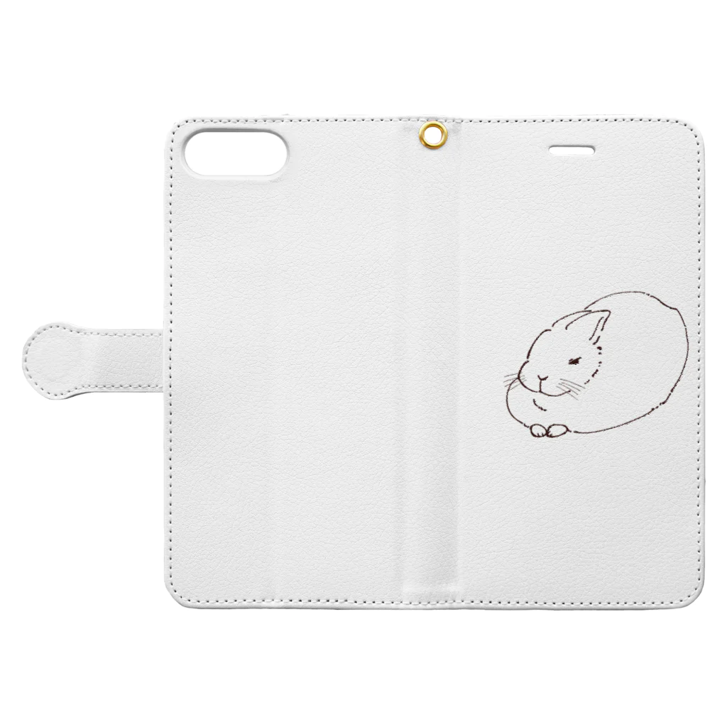 三日月堂の実家のピョン吉 Book-Style Smartphone Case:Opened (outside)