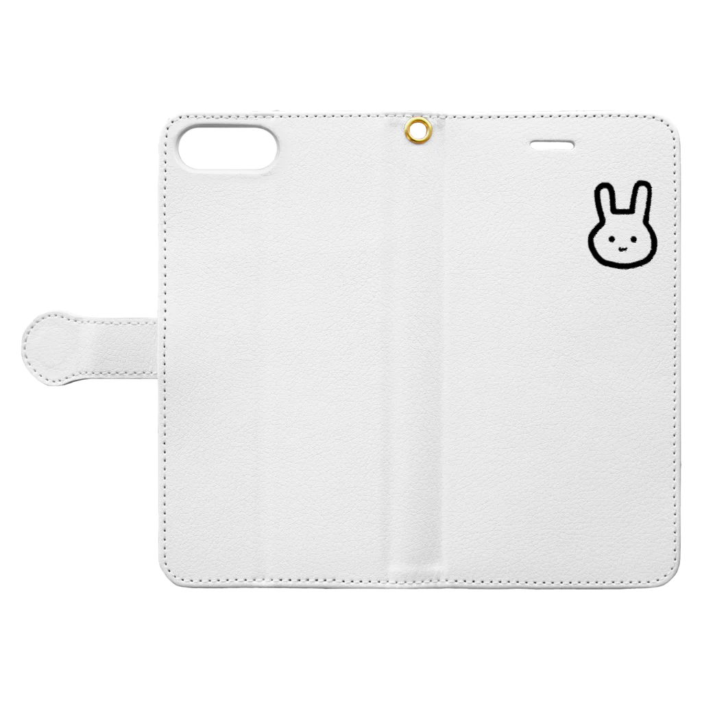 A1u2wのうさぎ Book-Style Smartphone Case:Opened (outside)