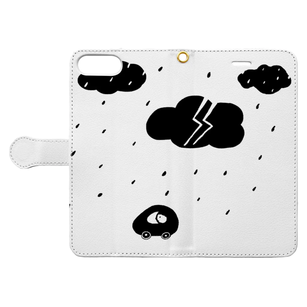 muunyaの雨の日のドライブ Book-Style Smartphone Case:Opened (outside)