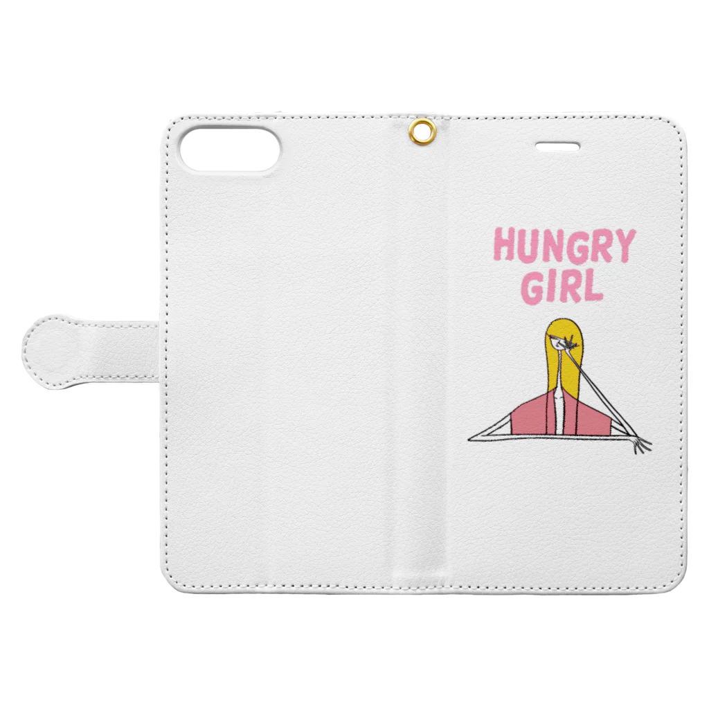 hungry girlのハングリーガール　 Book-Style Smartphone Case:Opened (outside)