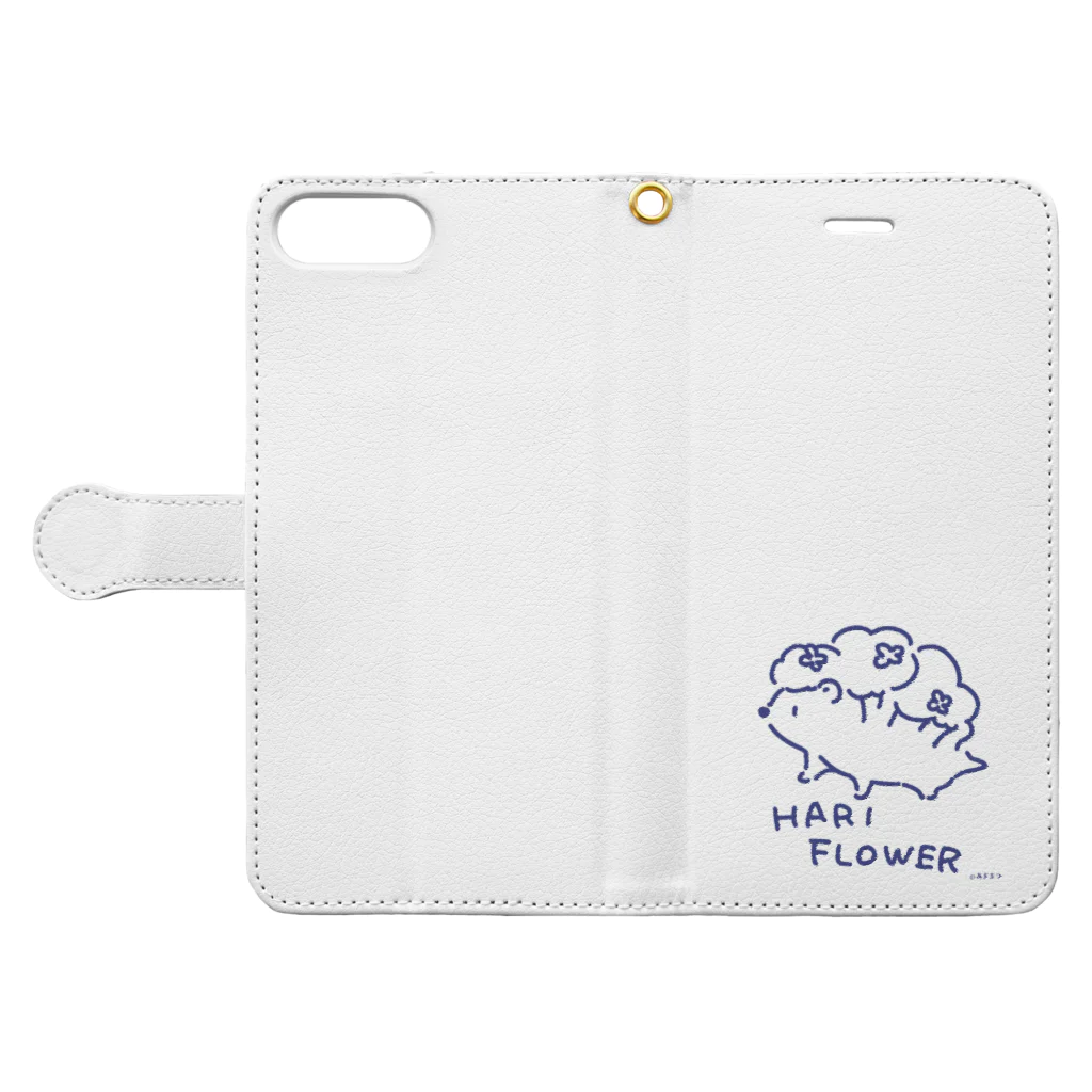 あままつ(雨沫)のハリフラワー Book-Style Smartphone Case:Opened (outside)