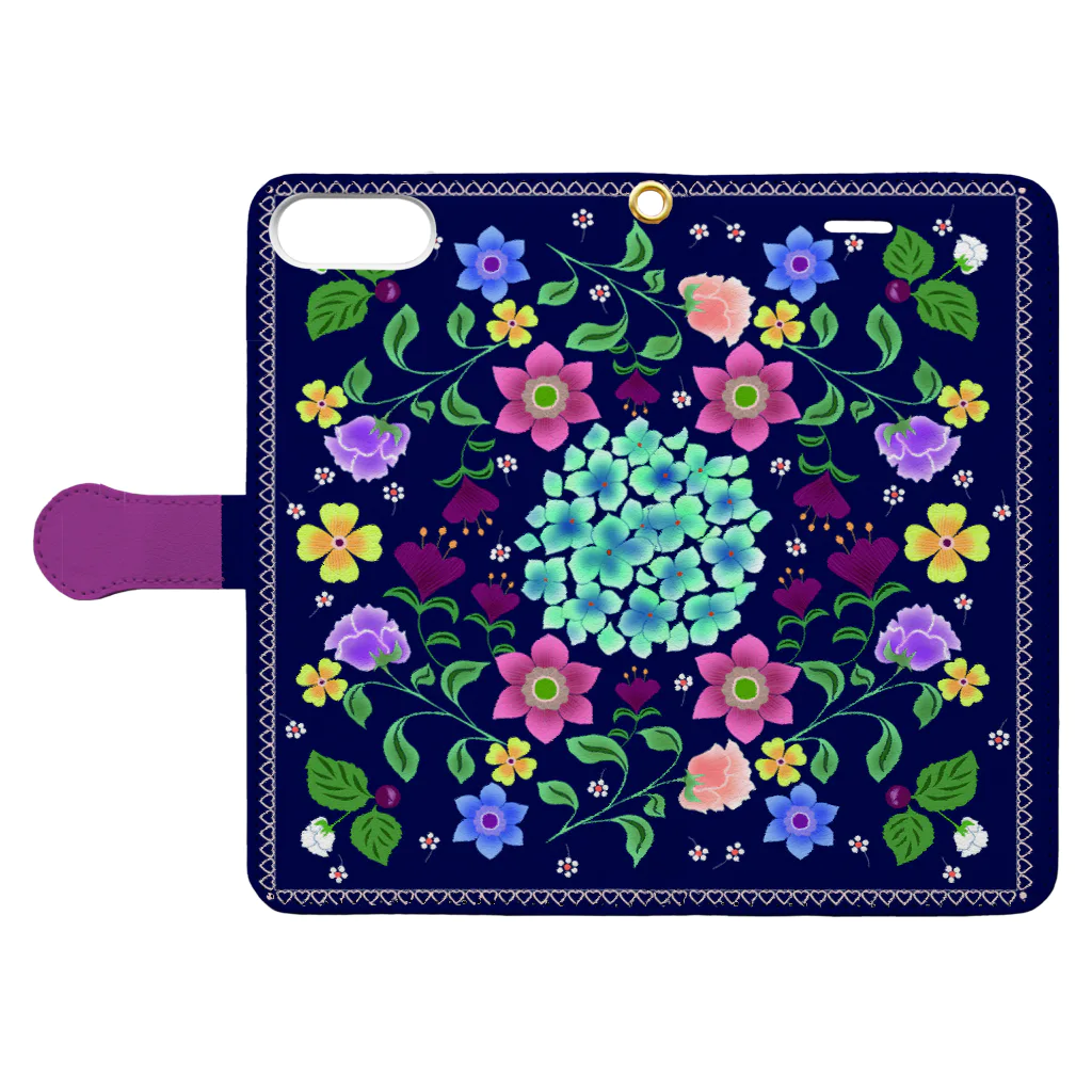 Mixcolor2Marikoのフラワーカーニバル Book-Style Smartphone Case:Opened (outside)