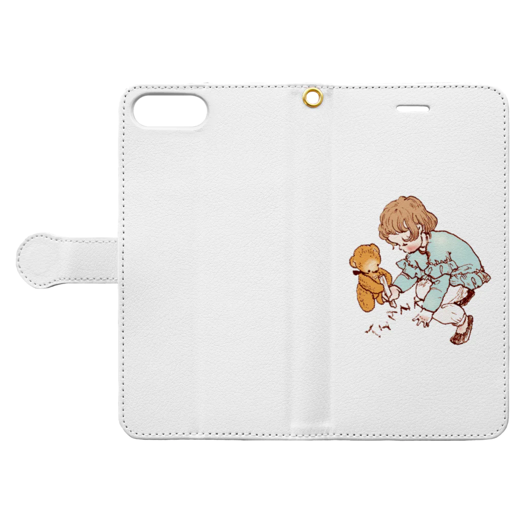 KrimgenのThank You 子供とくま Book-Style Smartphone Case:Opened (outside)