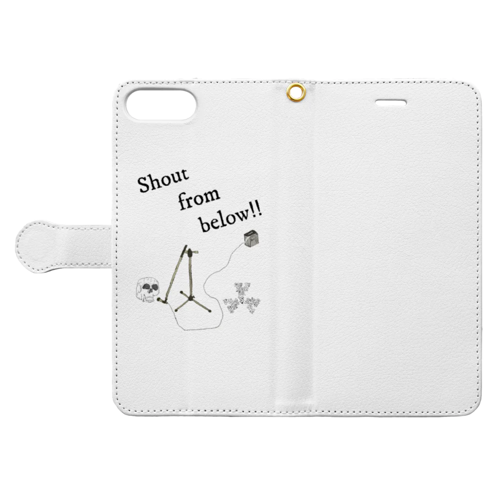 GOD TV MEAT OIL'S brand SUZURI内空中店舗のshout from bellow！ Book-Style Smartphone Case:Opened (outside)