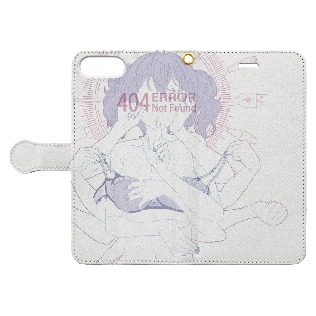 NONNKIの404NOT FOUND Book-Style Smartphone Case:Opened (outside)