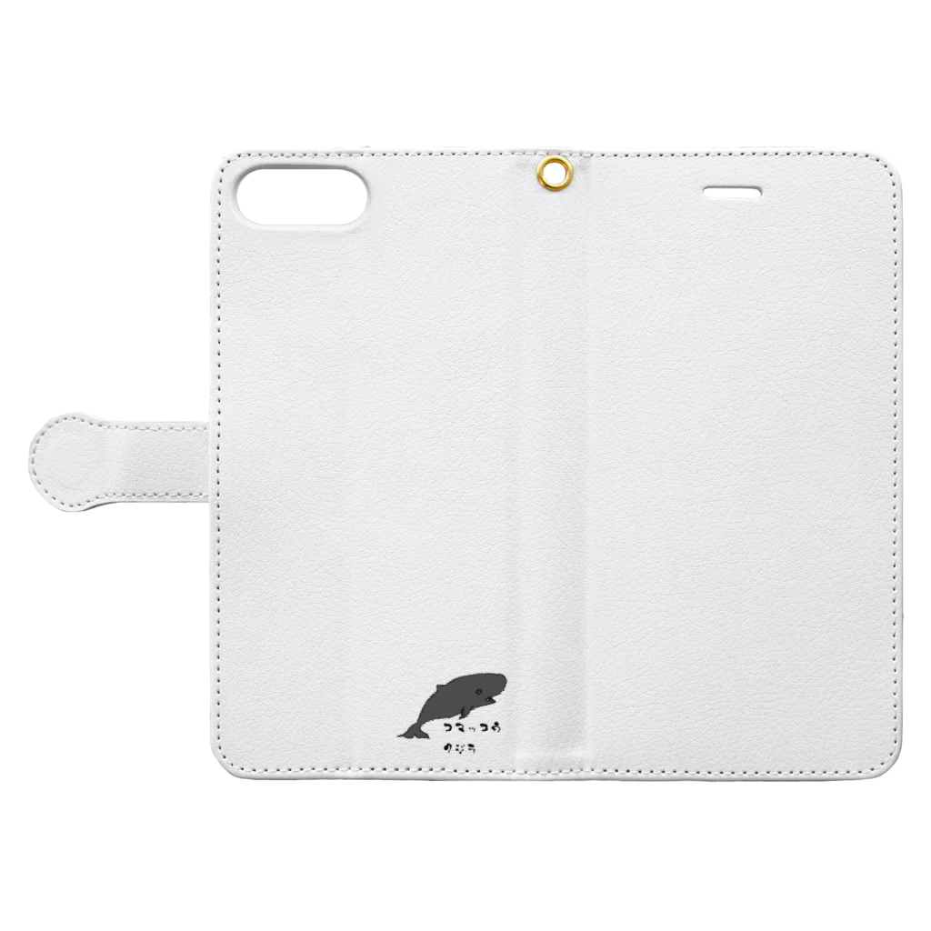 massao na kujiraのコマッコウクジラさん Book-Style Smartphone Case:Opened (outside)