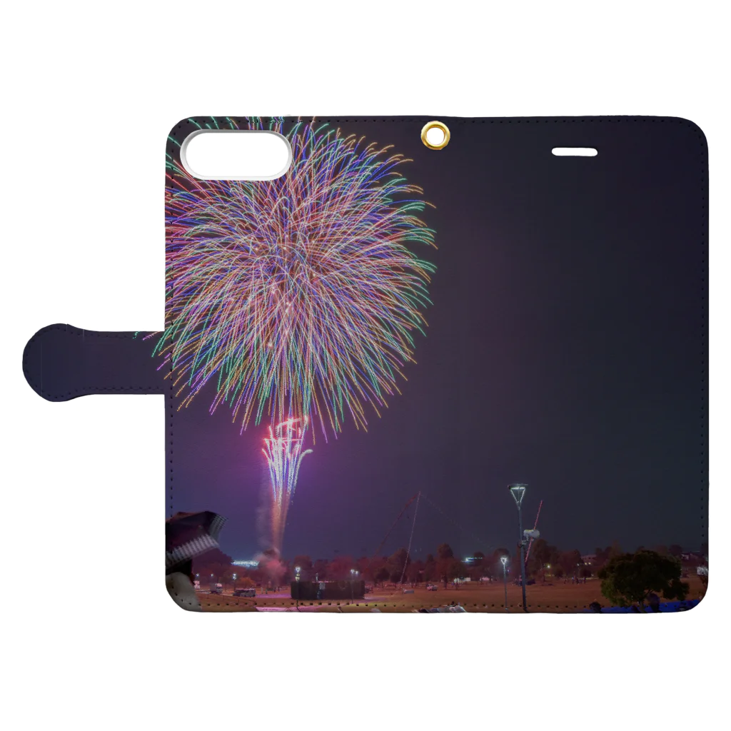 ぞのの手帳型スマートフォンケース Fireworks Book-Style Smartphone Case:Opened (outside)