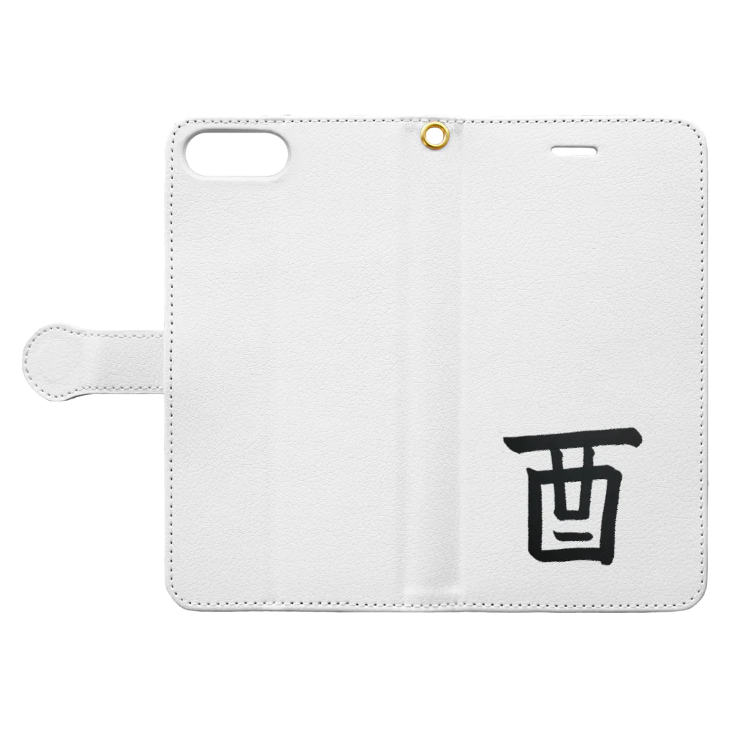 NATSUKO-SHOPの酉（鳥） Book-Style Smartphone Case:Opened (outside)