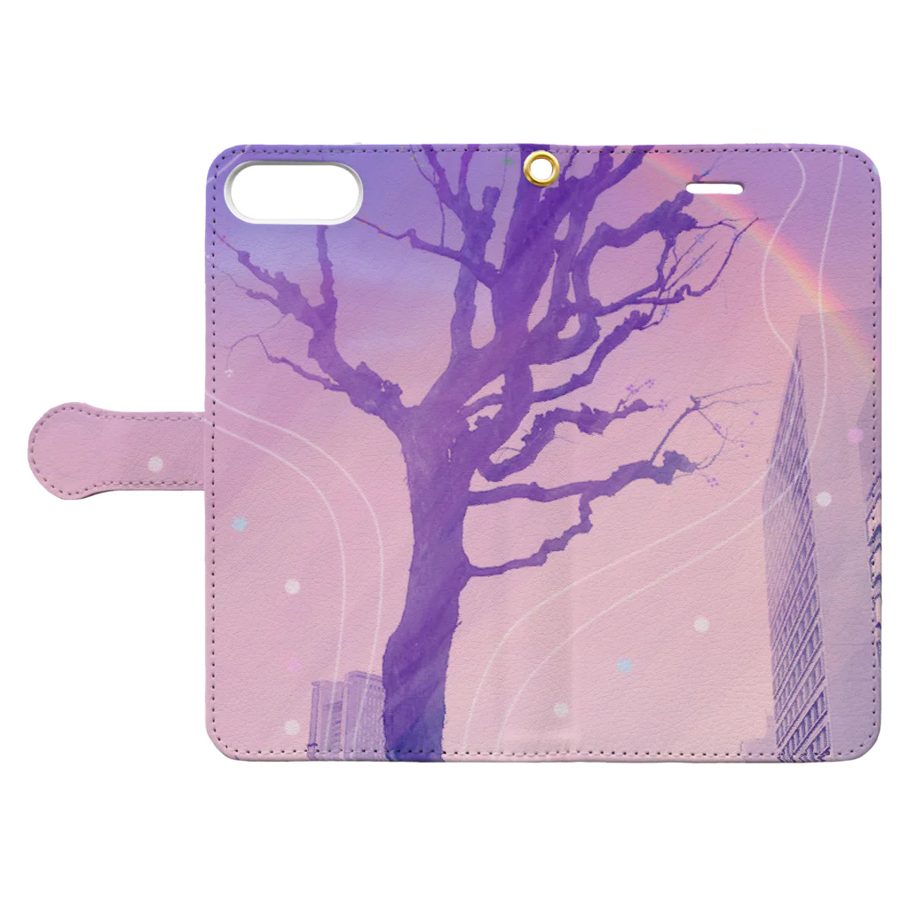 miorilyのmiorily murasaki Book-Style Smartphone Case:Opened (outside)