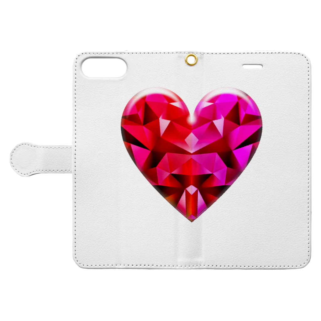 it26のabstract heart shape Book-Style Smartphone Case:Opened (outside)