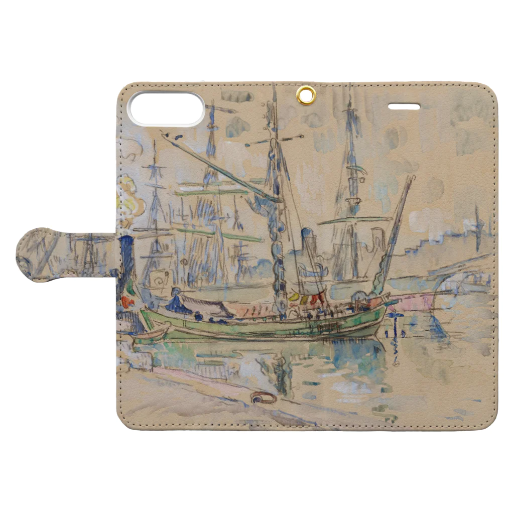 釜萢堂《かまやちどう》美術販売の「Marseille」 Signac, Paul／Paris Musées Book-Style Smartphone Case:Opened (outside)