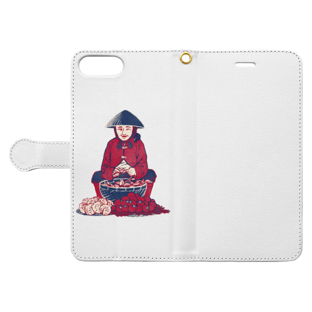 IZANAMI by Akane Yabushitaの【ベトナムの人々】マーケットの女性 Book-Style Smartphone Case:Opened (outside)