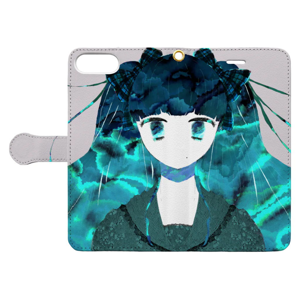 しらほしの薄明のロンリー Book-Style Smartphone Case:Opened (outside)