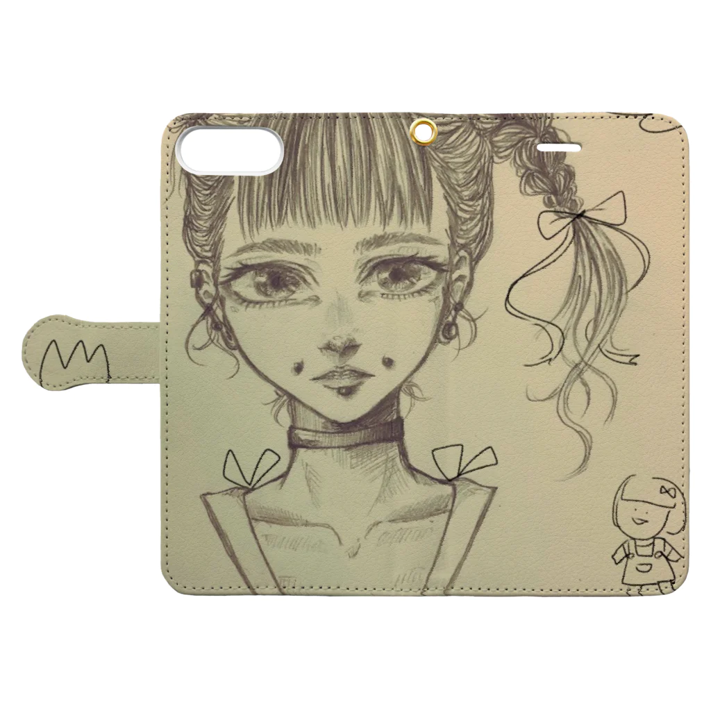 ペニョだよの女の落書き Book-Style Smartphone Case:Opened (outside)