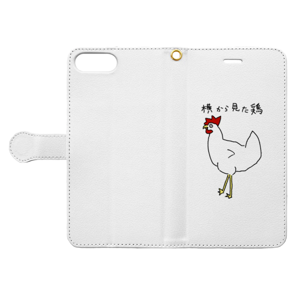 橋口連合の横から見た鳥 Book-Style Smartphone Case:Opened (outside)