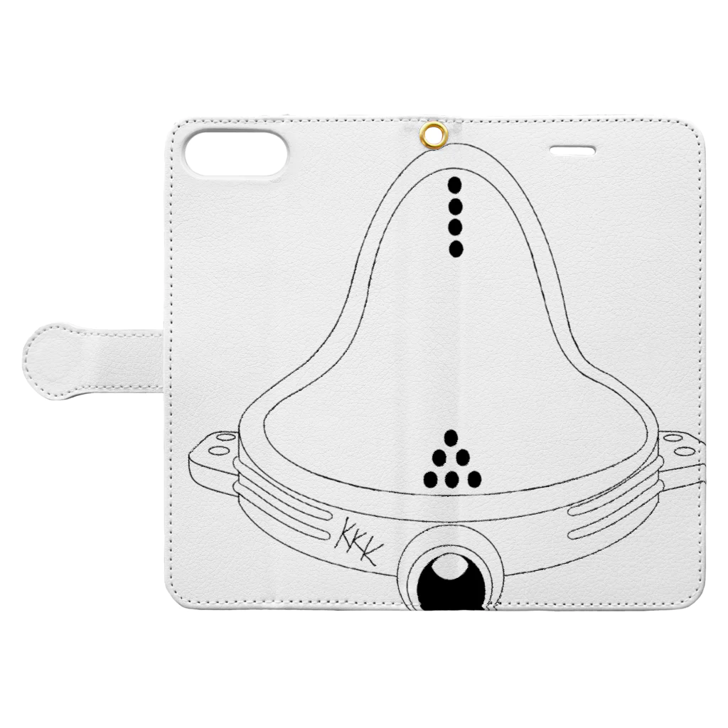 KKK（K田近代工芸）のデュシャーンsins 手帳型スマホケース Book-Style Smartphone Case:Opened (outside)