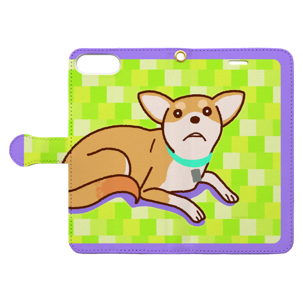 ULI_Tetoのテトさん(犬) Book-Style Smartphone Case:Opened (outside)