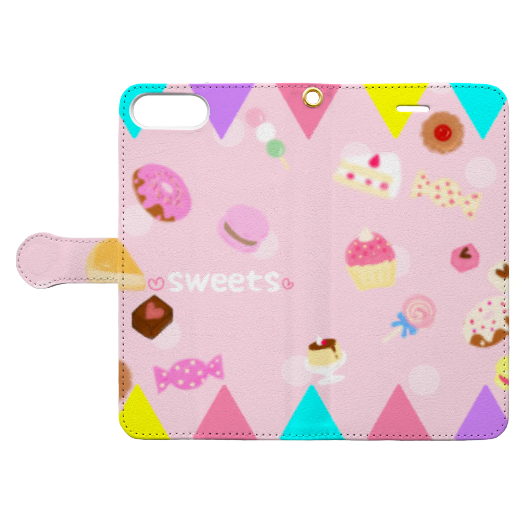 にゃんすでやんす。の❤️sweets❤️ 手帳型スマホケースを開いた場合(外側)