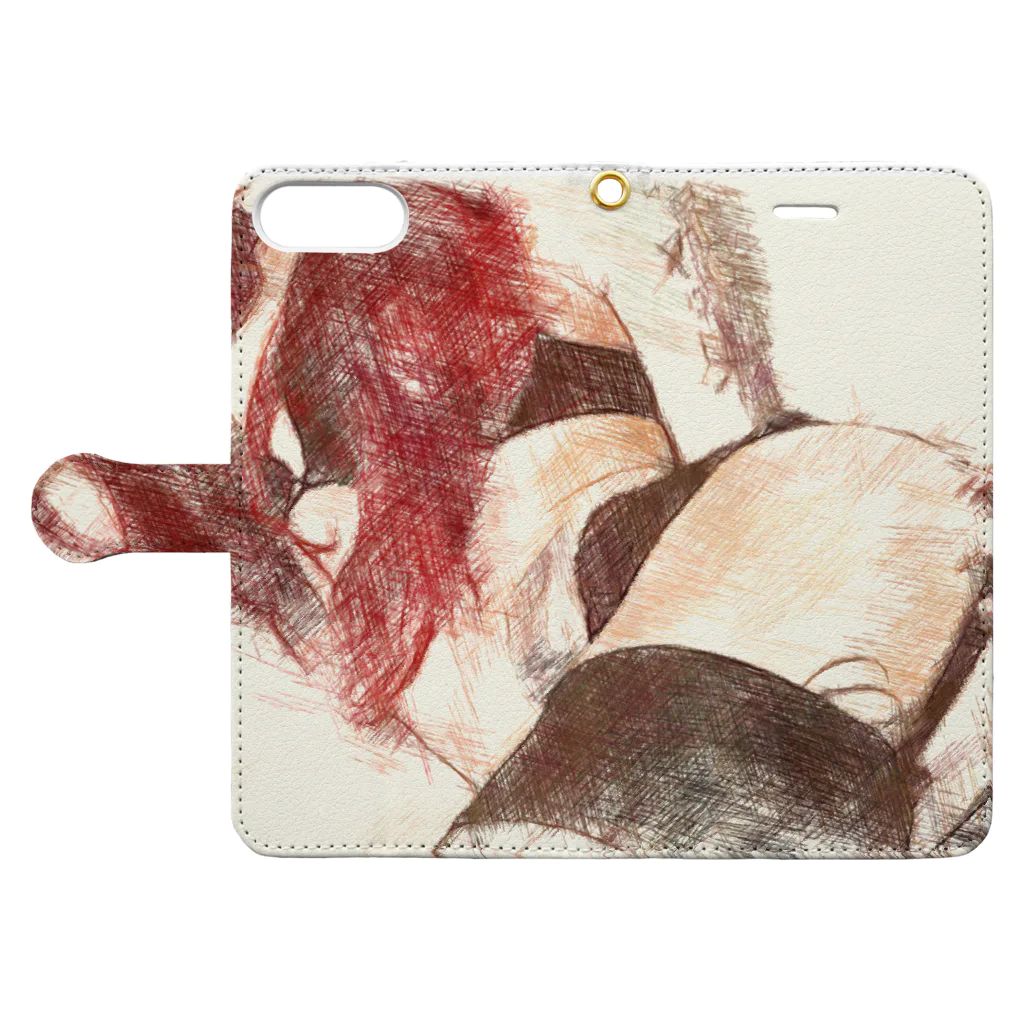 Lost'knotのRED CALL GIRL Book-Style Smartphone Case:Opened (outside)