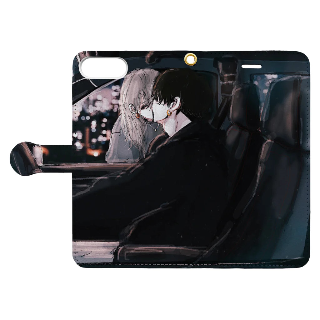 Ran.のDrive night Book-Style Smartphone Case:Opened (outside)