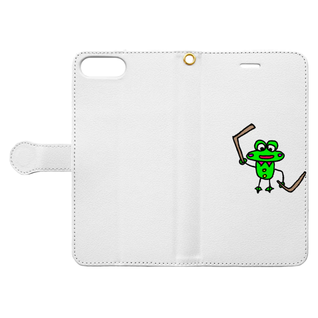 Seita 「🐸」のにゃんちゅ 手帳型スマホケースを開いた場合(外側)