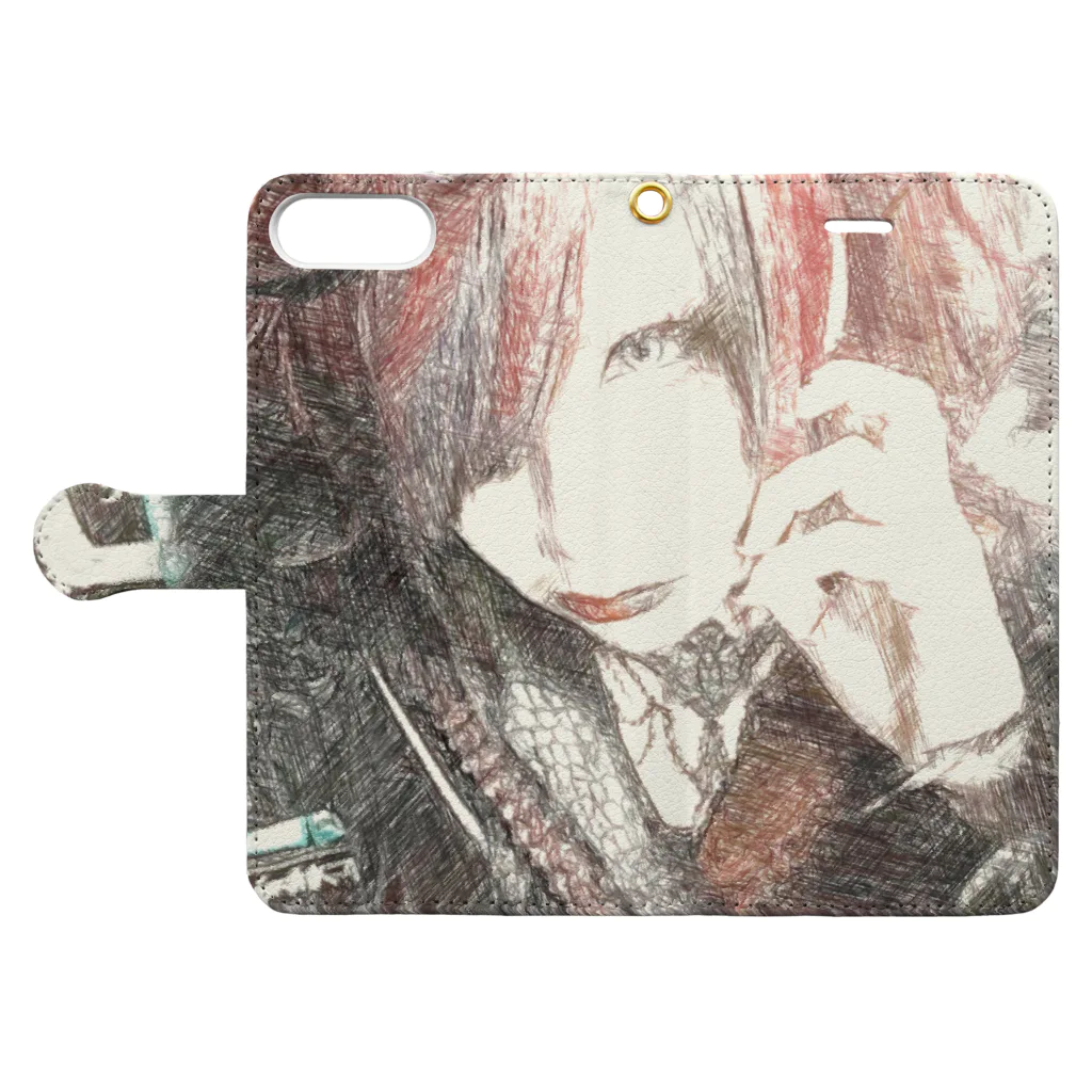 Lost'knotの廃児~タダカオガイイヒト朱ver.~ Book-Style Smartphone Case:Opened (outside)
