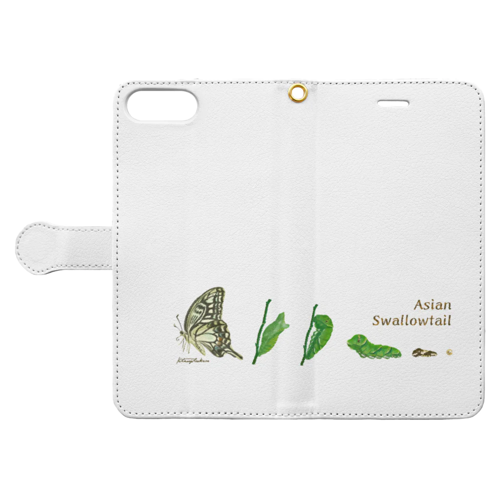 kitaooji shop SUZURI店のAsian Swallowtail Book-Style Smartphone Case:Opened (outside)