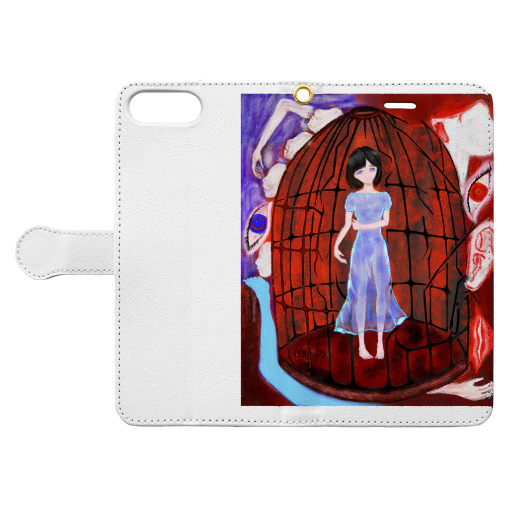 すぷー_SpooK† 絵の欠片の脳の鳥かご Book-Style Smartphone Case:Opened (outside)