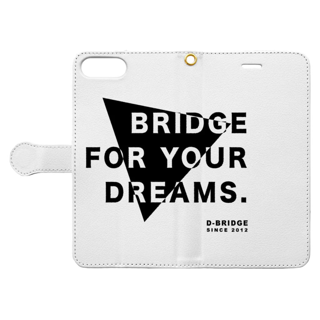 D-BRIDGEのB-F-D▶︎white Book-Style Smartphone Case:Opened (outside)