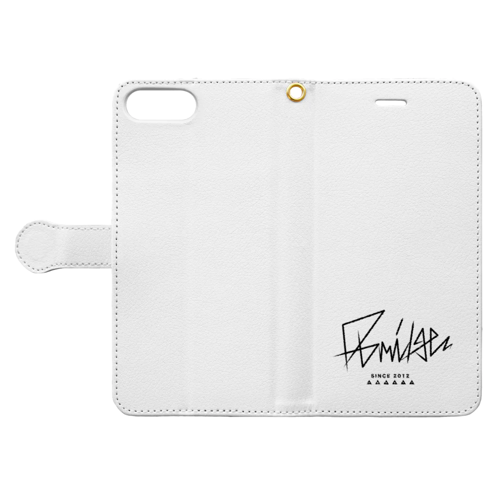 D-BRIDGEのDB_white Book-Style Smartphone Case:Opened (outside)