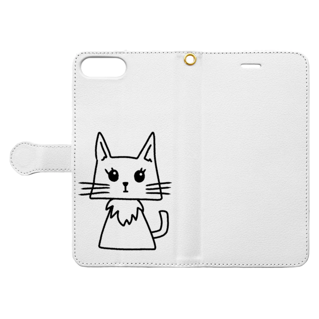 みつまめこshopのにゃんちゃん Book-Style Smartphone Case:Opened (outside)