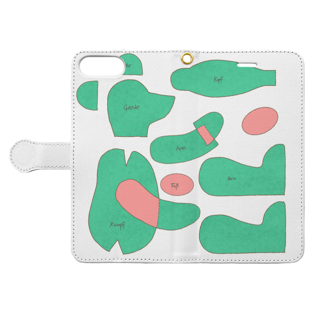 都会のくまねずみくん taaamaのくまさんの作り方 Book-Style Smartphone Case:Opened (outside)