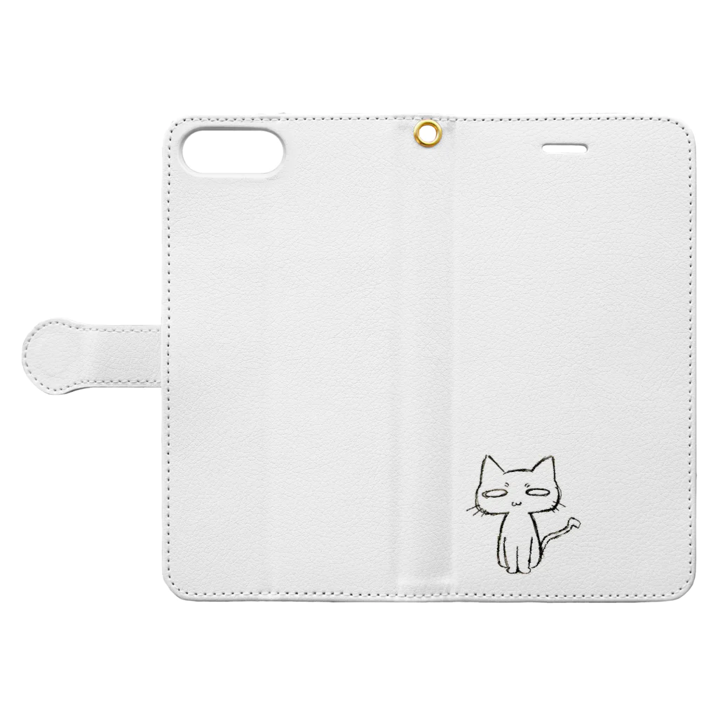 AkinagaSanのしっときゃっと Book-Style Smartphone Case:Opened (outside)