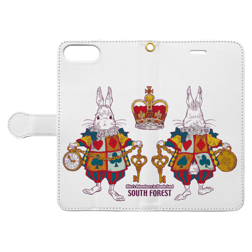 中島みなみのAlice White Rabbit アリスの白ウサギ Book-Style Smartphone Case:Opened (outside)