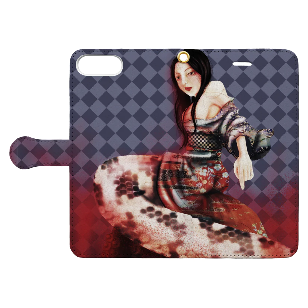 by0_kiの清姫 Book-Style Smartphone Case:Opened (outside)