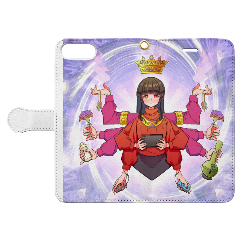 大河山 麻々夜@人妻子持ちvtuberの母の愛EX Book-Style Smartphone Case:Opened (outside)