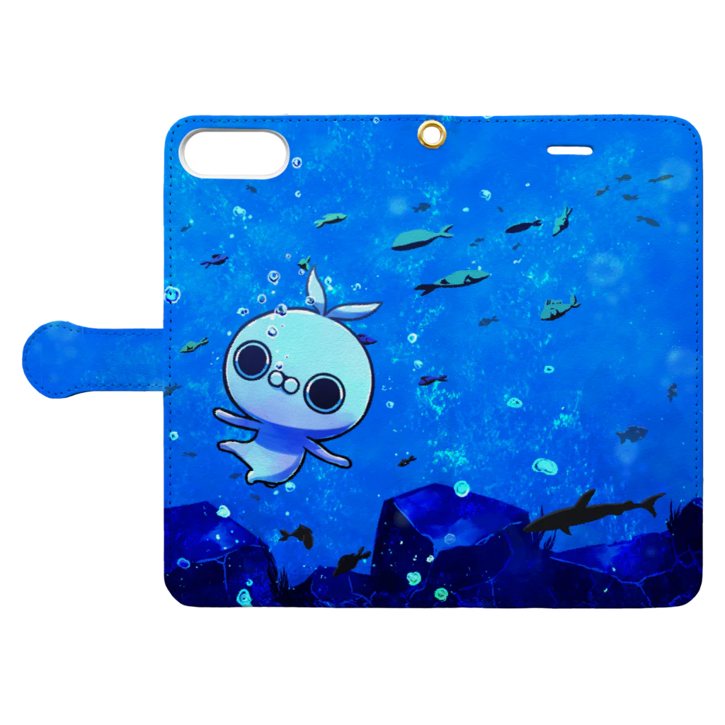 クレイジー闇うさぎSHOPのクレイジー闇うさぎ(海の生き物) Book-Style Smartphone Case:Opened (outside)