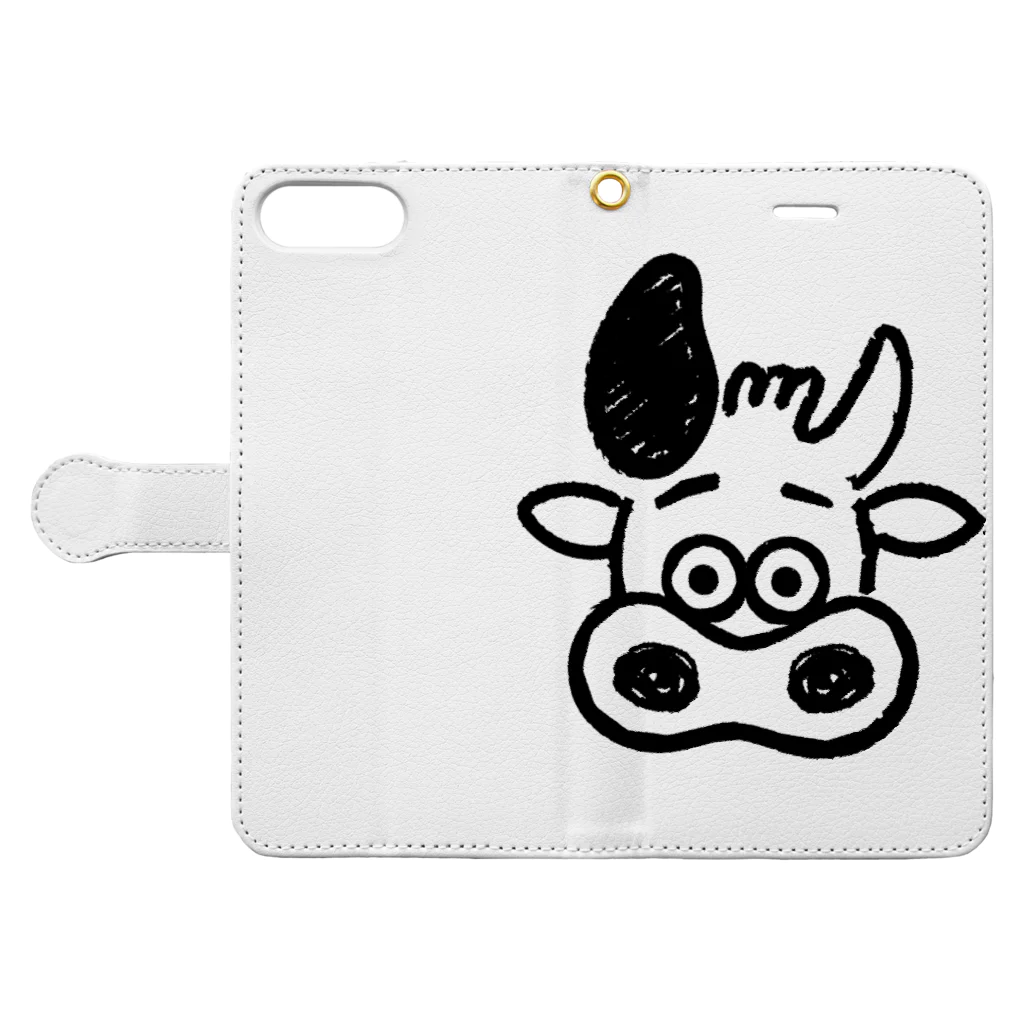 SIRCARSのRainのSIRCARSのうしくん Book-Style Smartphone Case:Opened (outside)