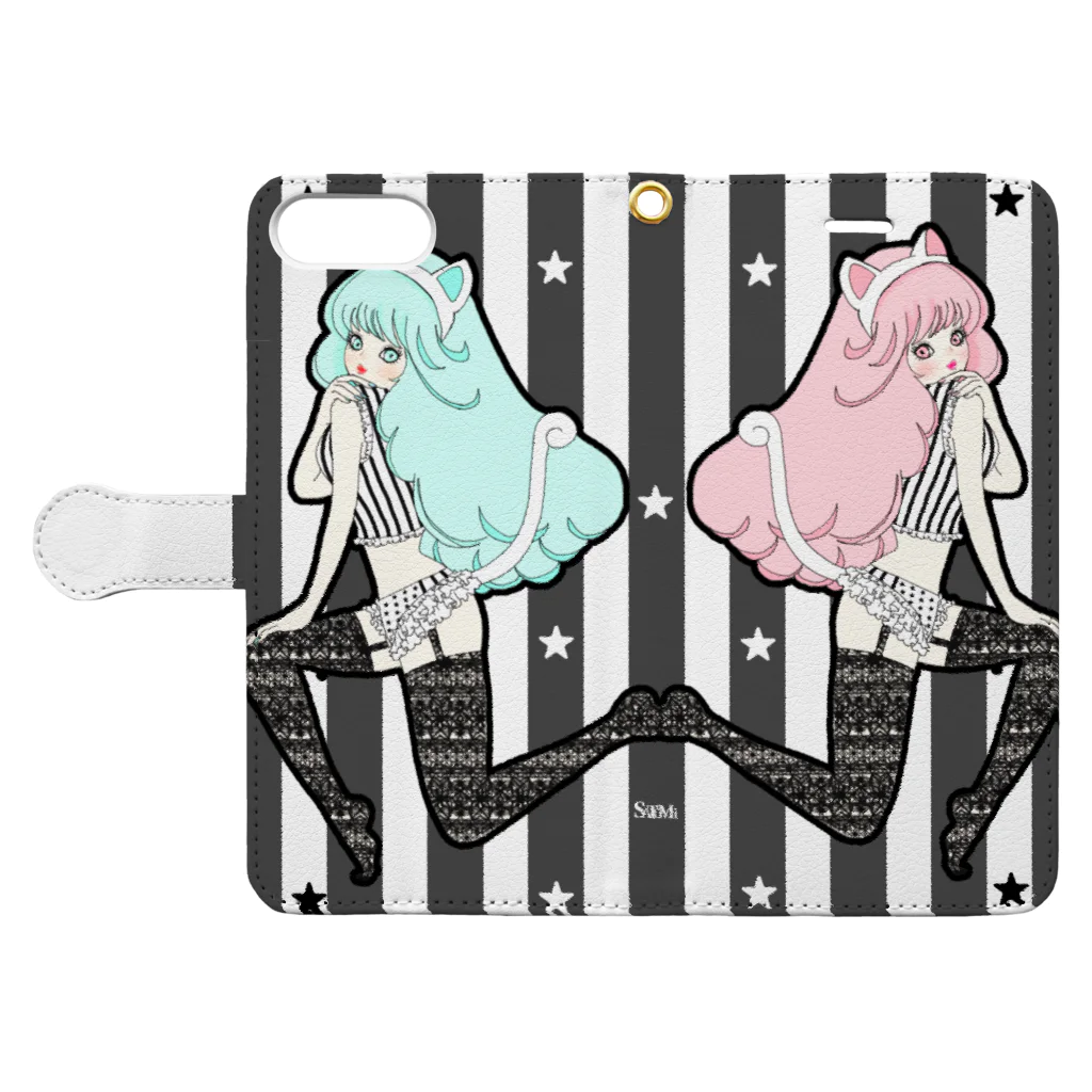 Suzuki Satomi の夢見るgirls Book-Style Smartphone Case:Opened (outside)