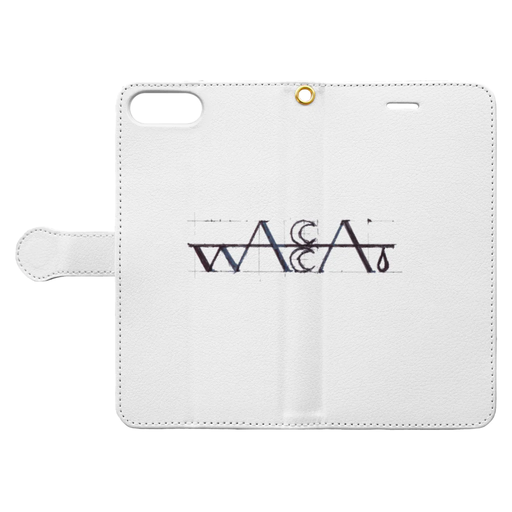 wacca.公式グッズショップのwacca.ロゴ入りスマホケース Book-Style Smartphone Case:Opened (outside)