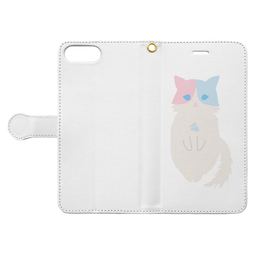 おもち屋さんのおすまし猫(1) Book-Style Smartphone Case:Opened (outside)