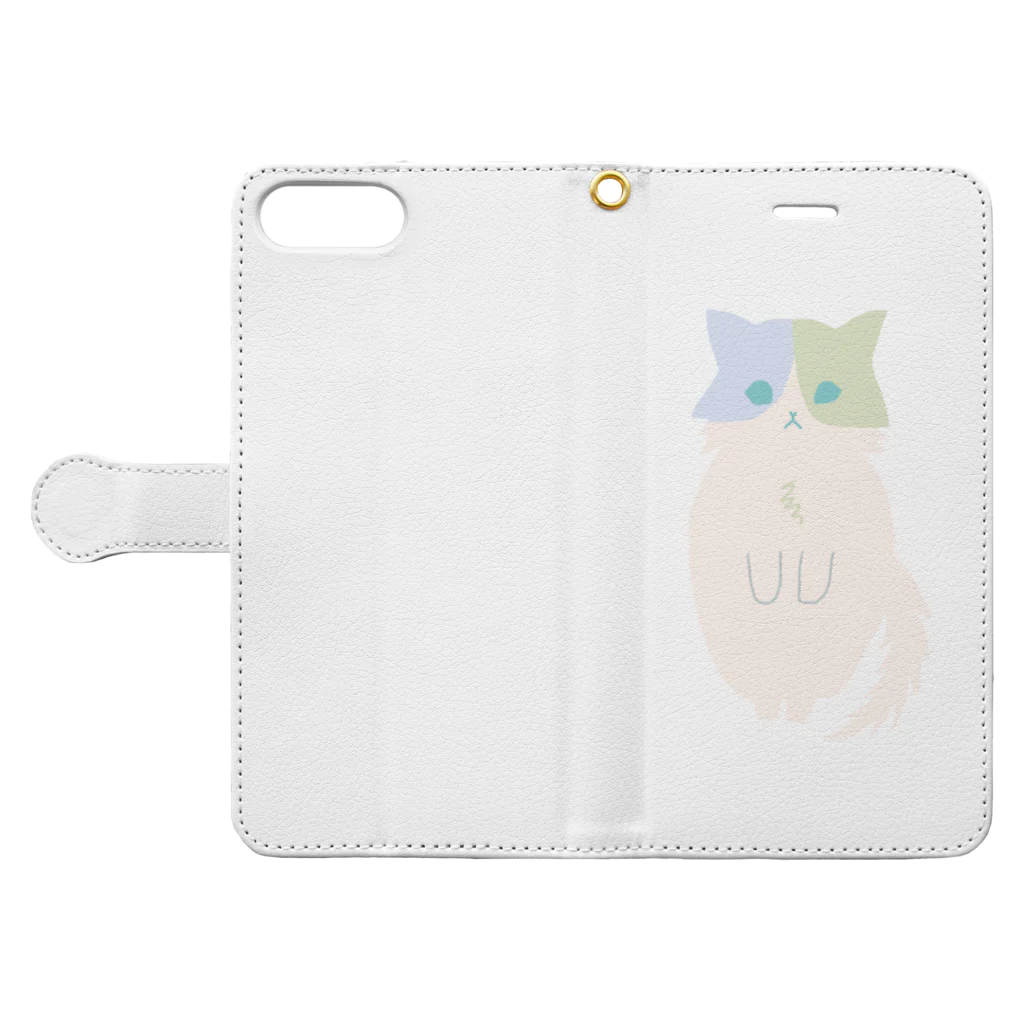 おもち屋さんのおすまし猫(5) Book-Style Smartphone Case:Opened (outside)