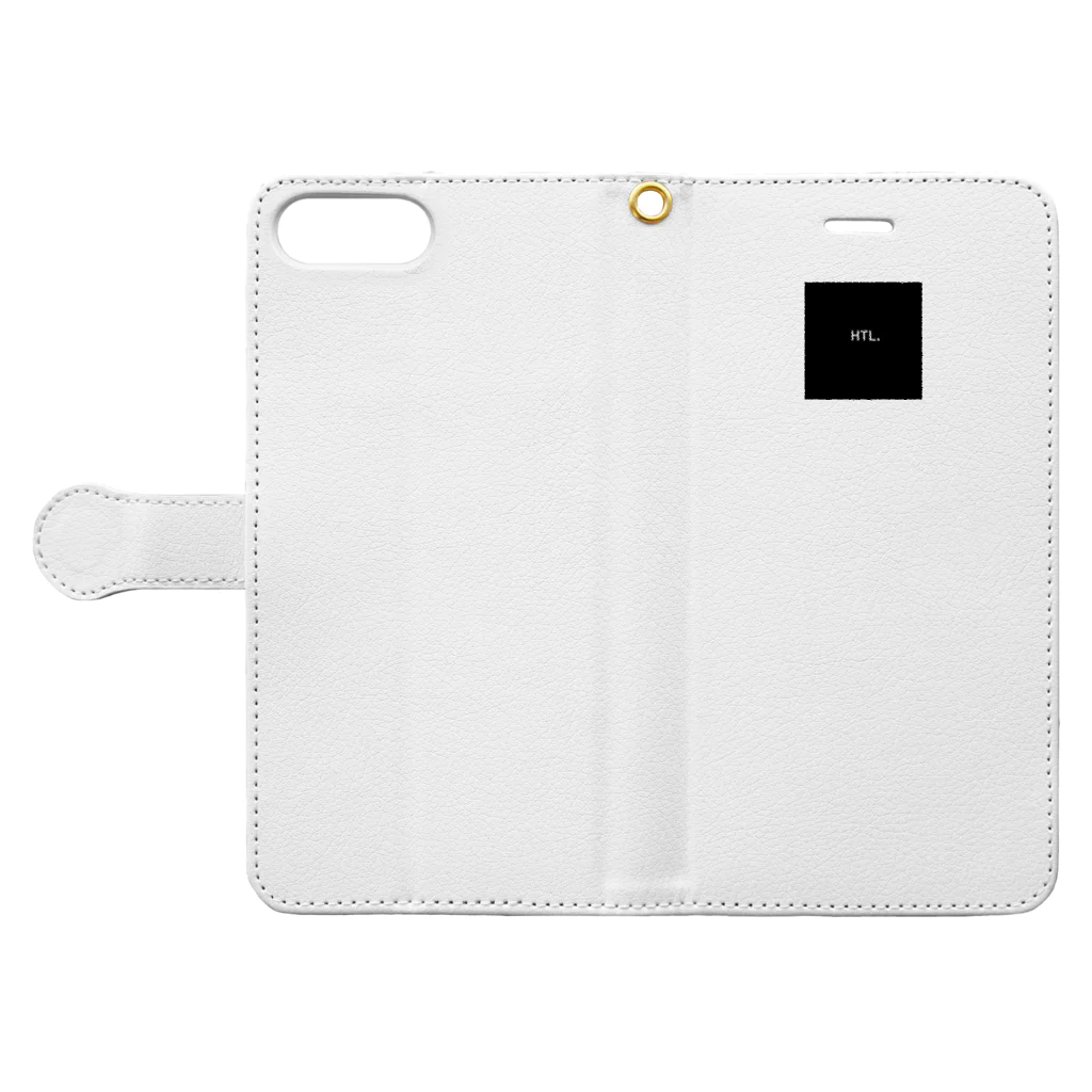 shoko_htlのHTL logo iPhone Notebook case （KURO） Book-Style Smartphone Case:Opened (outside)