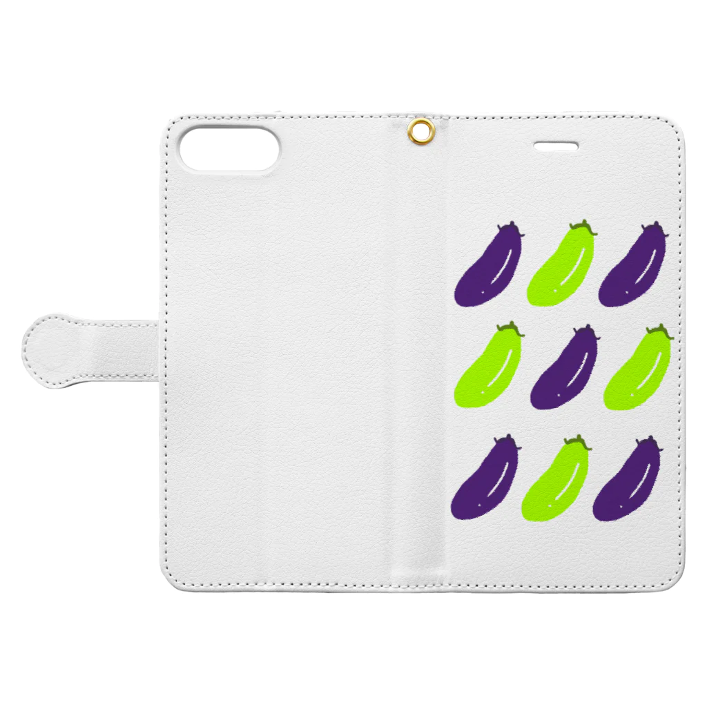 BUDDY-BUDDYのなすと枝豆 Book-Style Smartphone Case:Opened (outside)