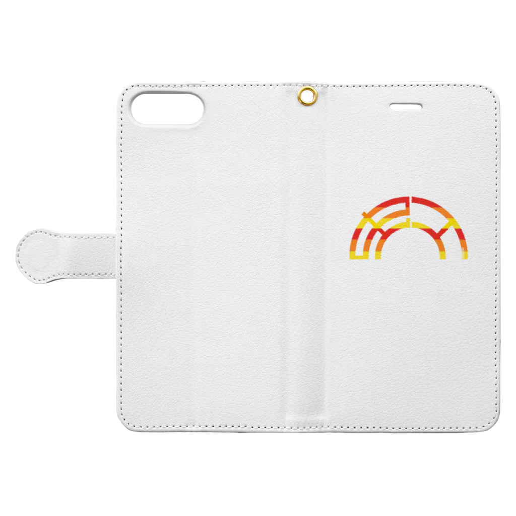 rainbozuの『虫　エ』 Book-Style Smartphone Case:Opened (outside)