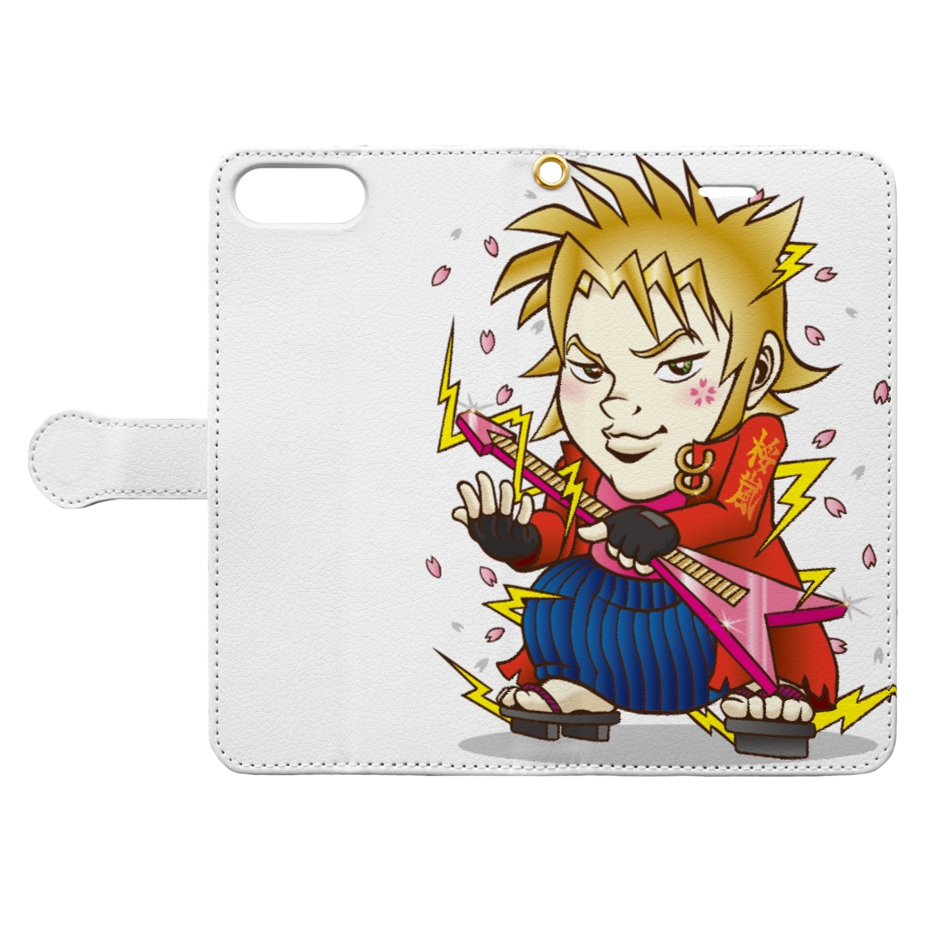 桜嵐の部屋の桜嵐グッズ（キャラ） Book-Style Smartphone Case:Opened (outside)