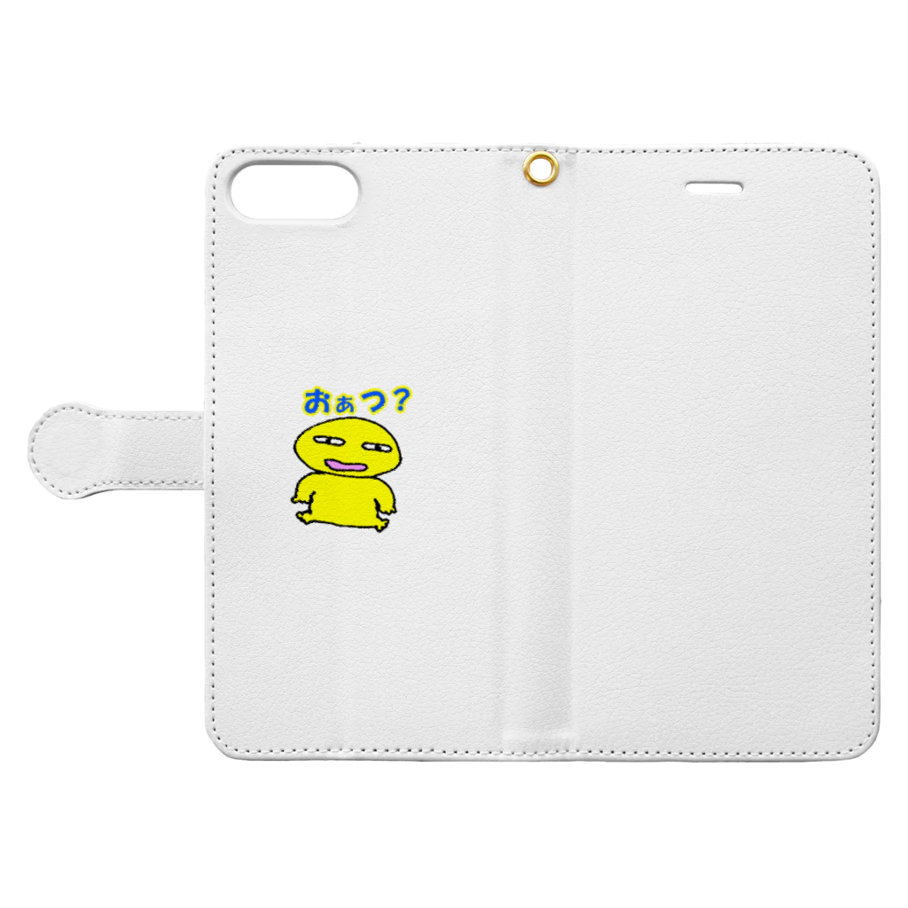 ema ショップの癒し系キャラ　人 Book-Style Smartphone Case:Opened (outside)