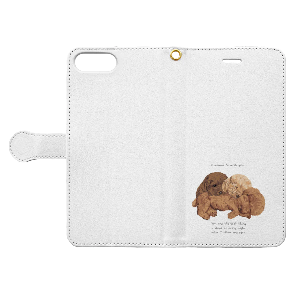 chourire toujoursの🐩puppy toypoodle Book-Style Smartphone Case:Opened (outside)