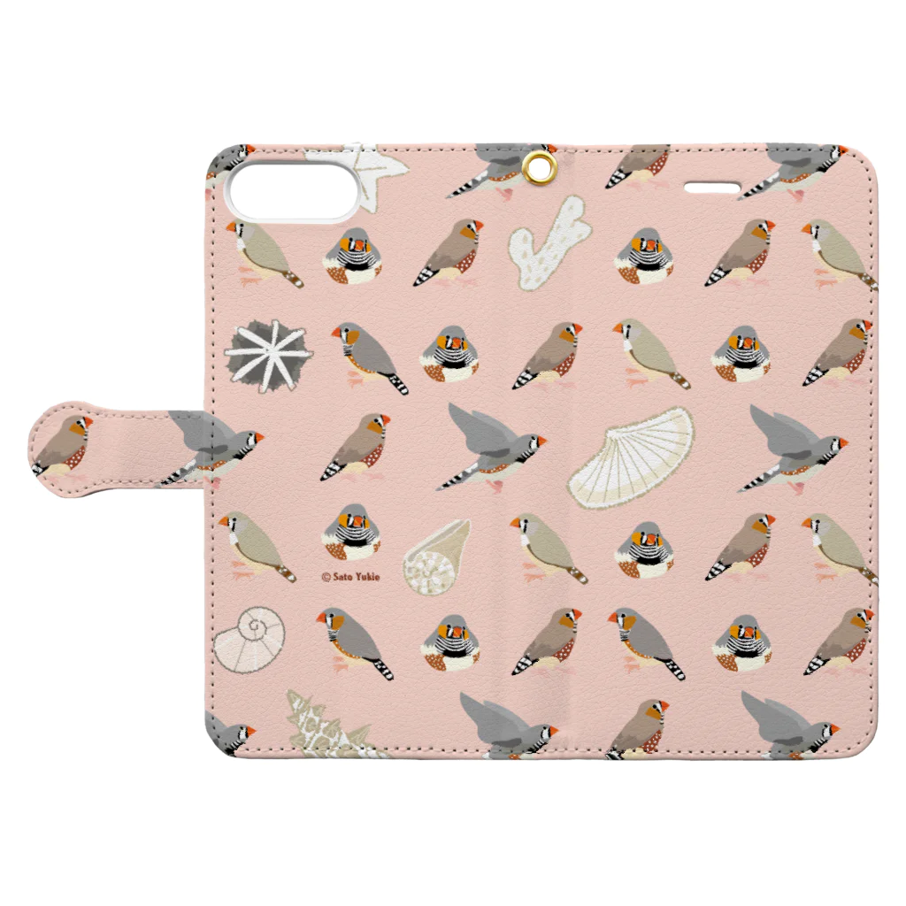 サトウユキエのキンカ・海（ピンク） Book-Style Smartphone Case:Opened (outside)