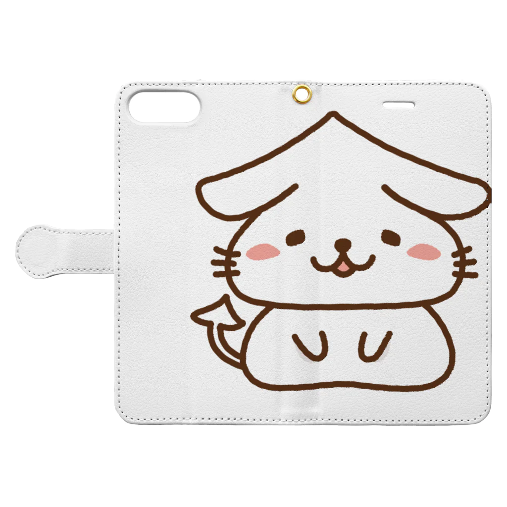 トムトムプリンのいかねこ Book-Style Smartphone Case:Opened (outside)